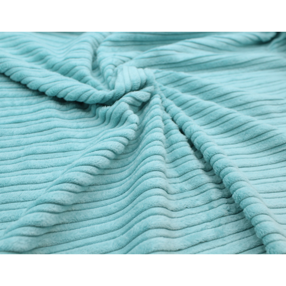 Tissu velours grosses côtes mélange coton coloris teal