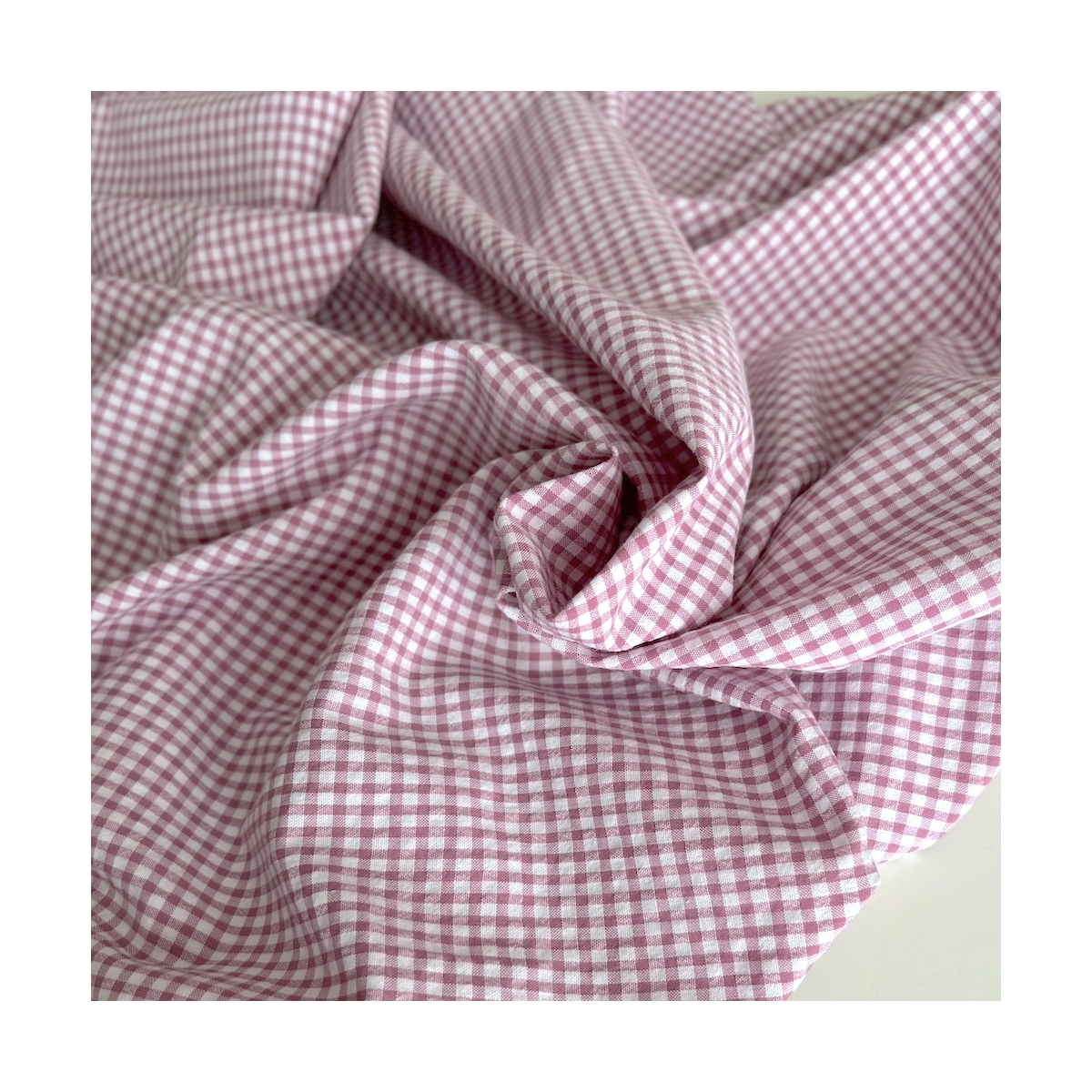 Tissu Coton Vichy Carreaux Seersucker Gaufr Mm M Tre Glycine