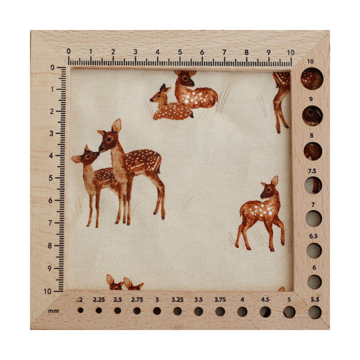 Bichette - Jersey coton à motif biches sur fond beige