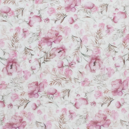 Double gaze de coton imprimé fleurs aquarelle Qualité Oeko-tex - 1 Double gaze de coton imprimé fleurs aquarelle Qualité Oeko-tex - 1