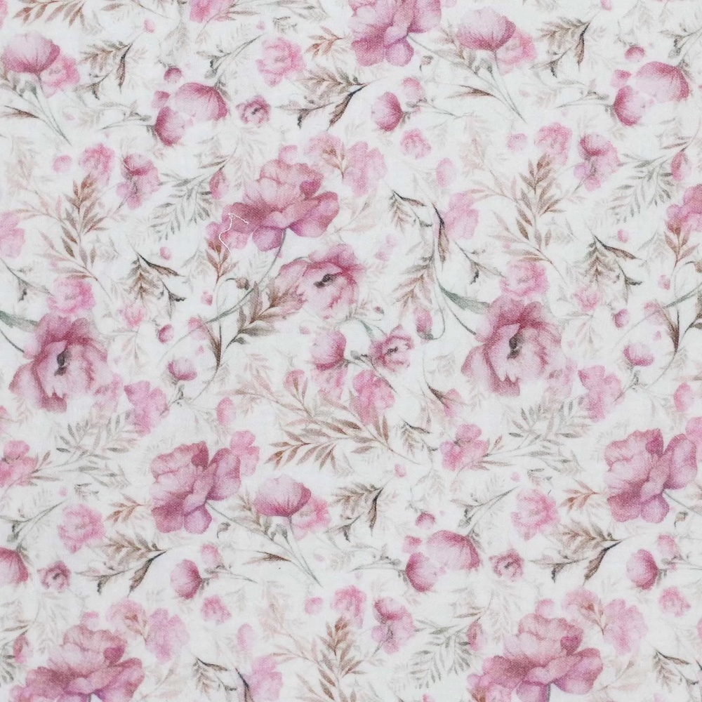 Double gaze de coton imprimé fleurs aquarelle Qualité Oeko-tex - 1 Double gaze de coton imprimé fleurs aquarelle Qualité Oeko-tex - 1