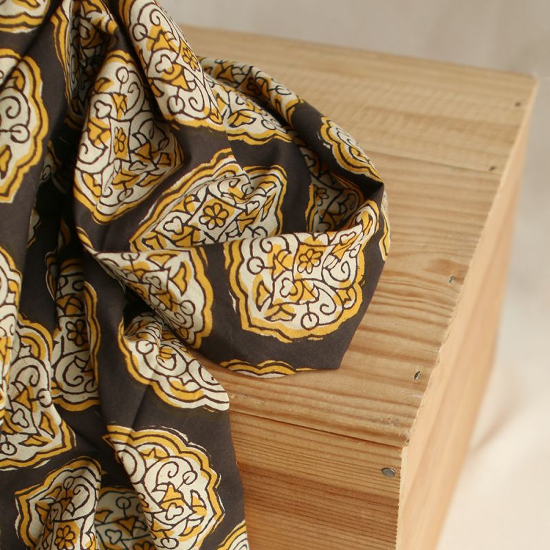 Rani - Tissu indien coton hand block traditionnel Rani - Tissu indien coton hand block traditionnel