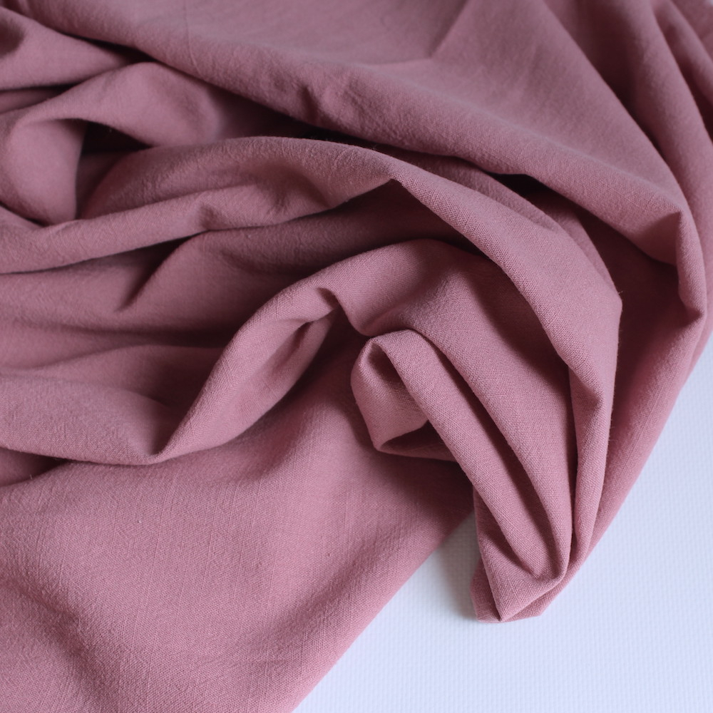 Coton lavé bio coloris bois de rose Qualité Oeko-tex - 1 Coton lavé bio coloris bois de rose Qualité Oeko-tex - 1