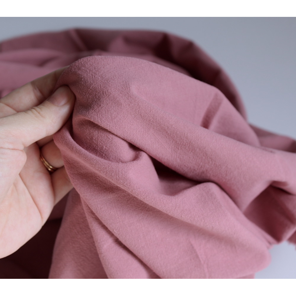 Coton lavé bio coloris bois de rose Qualité Oeko-tex - 3 Coton lavé bio coloris bois de rose Qualité Oeko-tex - 3
