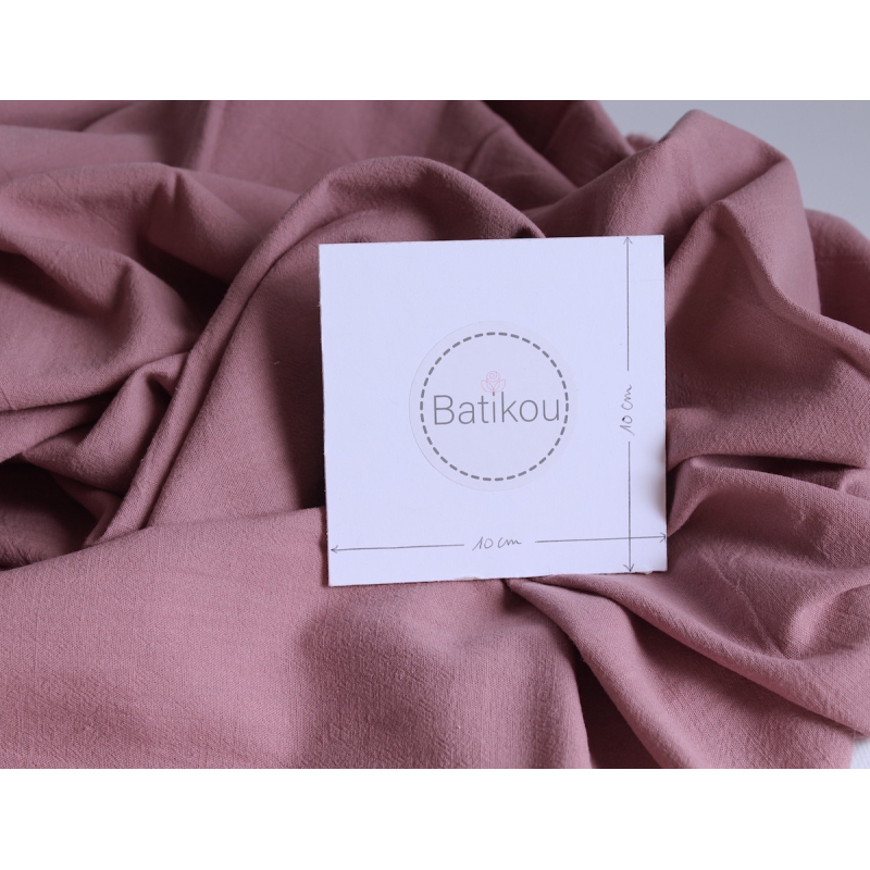 Coton lavé bio coloris bois de rose Qualité Oeko-tex - 4 Coton lavé bio coloris bois de rose Qualité Oeko-tex - 4