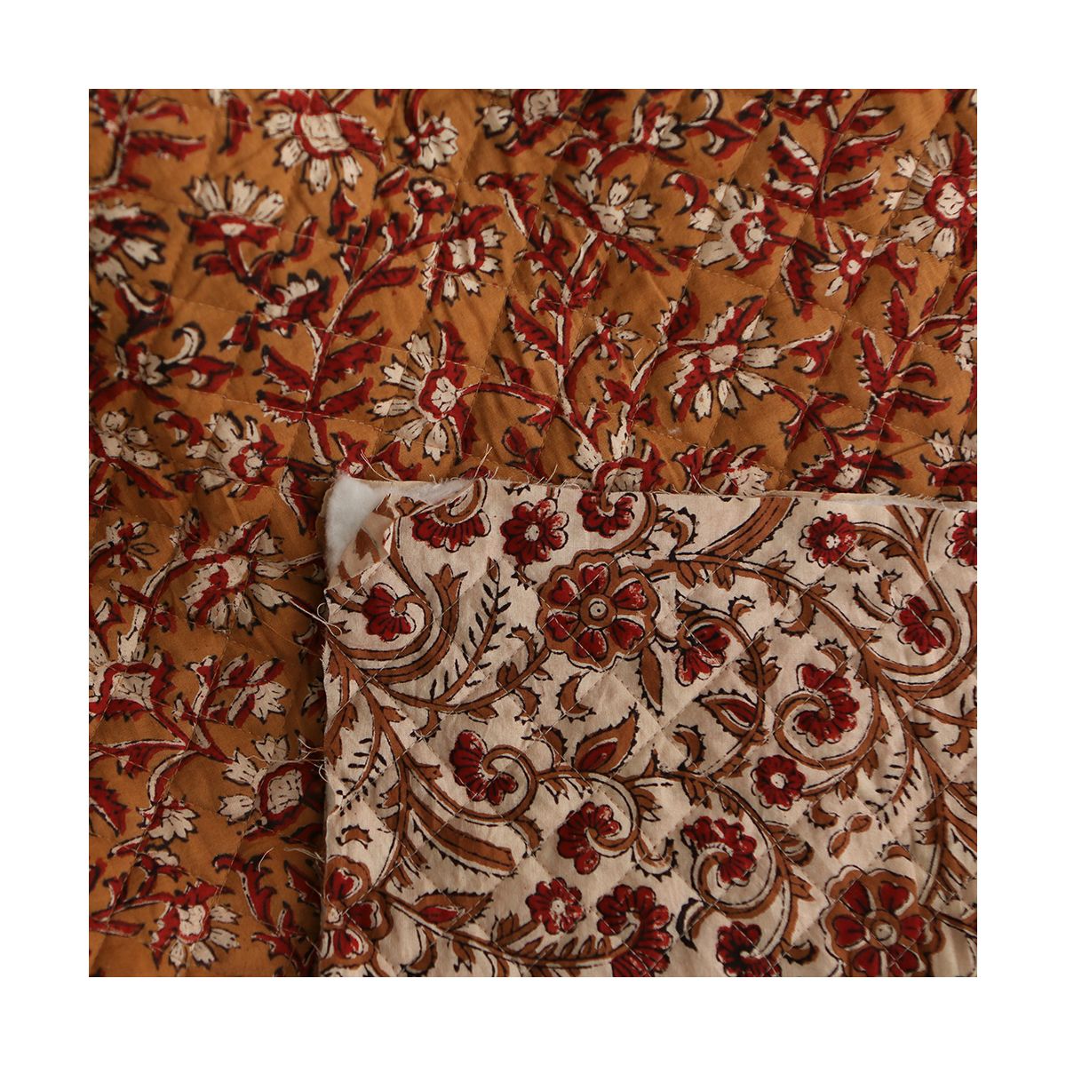 copy of Kamala - Tissu indien matelassé double face coton hand block teal largeur 100cm copy of Kamala - Tissu indien matelassé double face coton hand block teal largeur 100cm