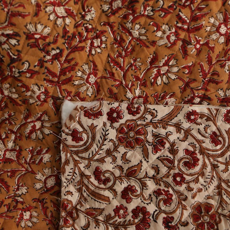 copy of Kamala - Tissu indien matelassé double face coton hand block teal largeur 100cm copy of Kamala - Tissu indien matelassé double face coton hand block teal largeur 100cm