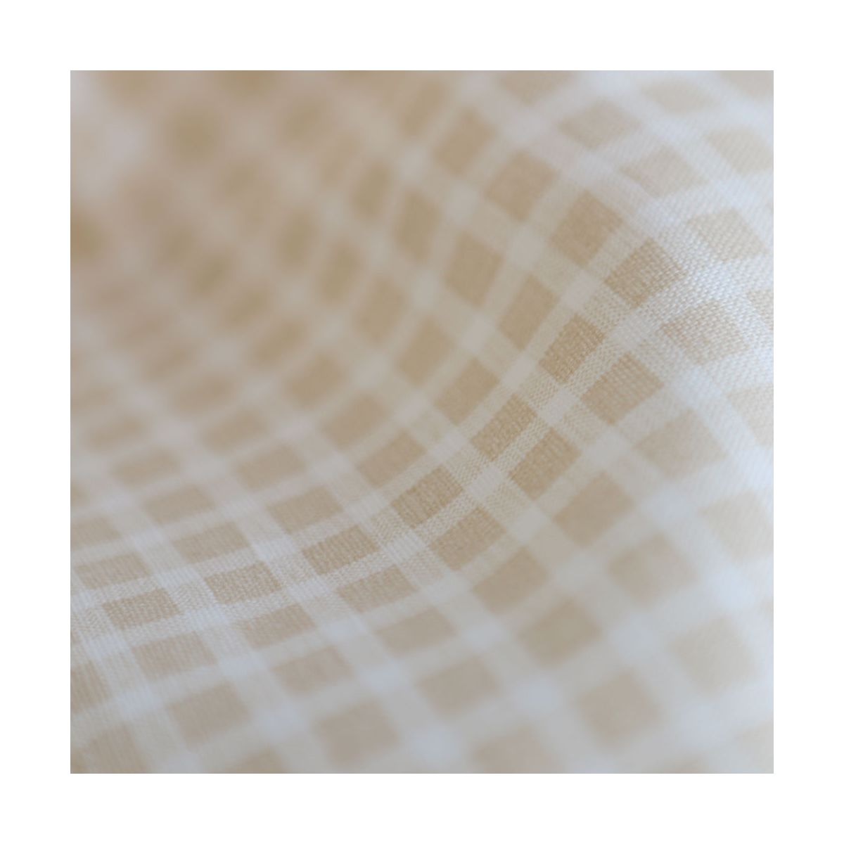 Paul - Tissu lin coton quadrillage 6mm blanc lait et beige Paul - Tissu lin coton quadrillage 6mm blanc lait et beige
