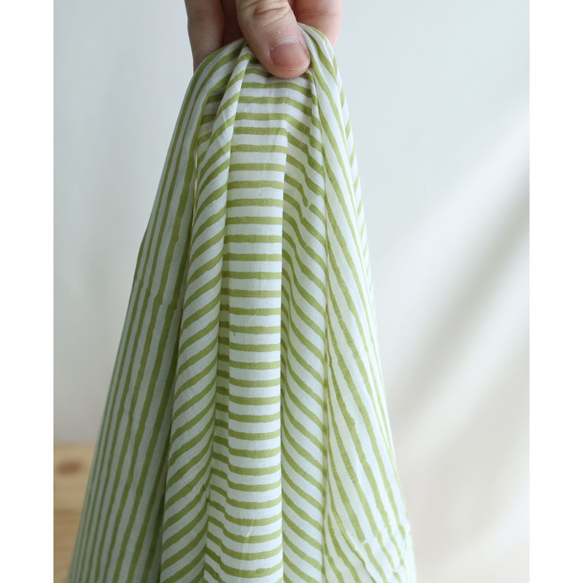 Rayures vert - Tissu indien coton hand block traditionnel Rayures vert - Tissu indien coton hand block traditionnel