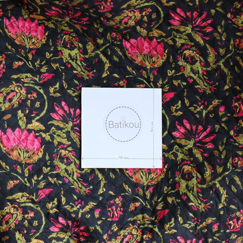 copy of Tissu indien matelassé double face coton hand block largeur 100cm copy of Tissu indien matelassé double face coton hand block largeur 100cm