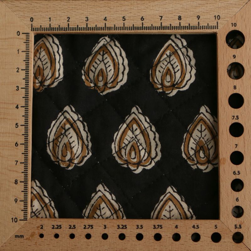 Kamala - Tissu indien matelassé double face coton hand block teal largeur 100cm Kamala - Tissu indien matelassé double face coton hand block teal largeur 100cm