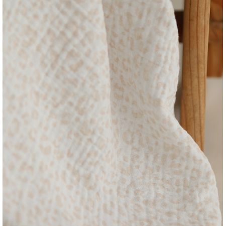 Double gaze de coton imprimés graou beige clair Double gaze de coton imprimés graou beige clair