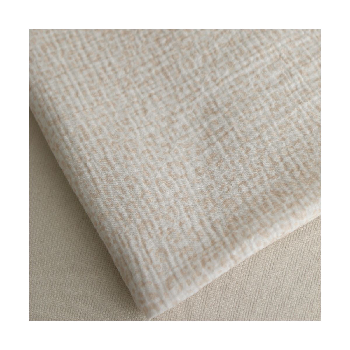 Double gaze de coton imprimés graou beige clair Double gaze de coton imprimés graou beige clair