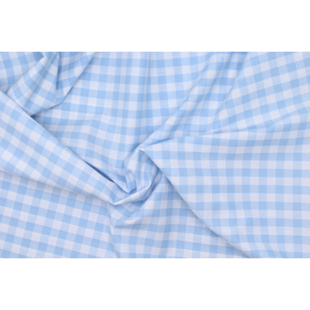 Coton vichy carreaux 10mm bleu layette Coton vichy carreaux 10mm bleu layette