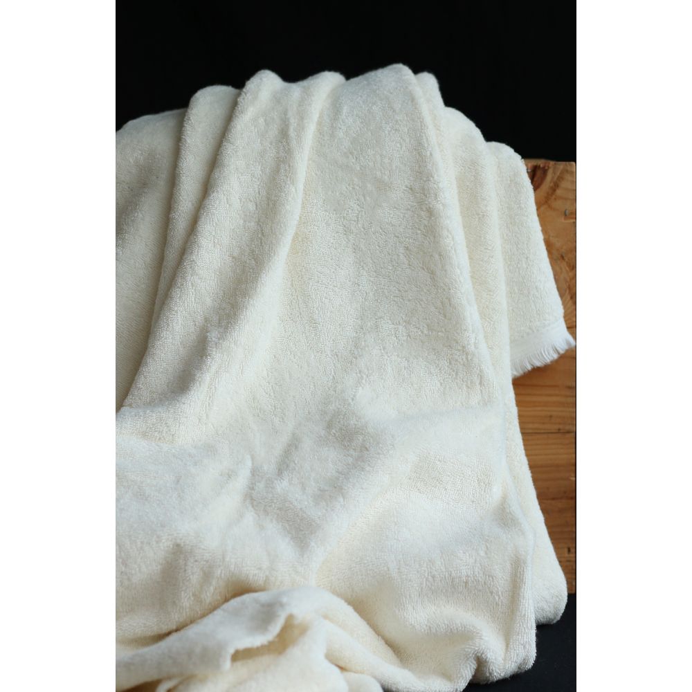 Tissu éponge épaisse100% coton non blanchi Bio organique Tissu éponge épaisse100% coton non blanchi Bio organique