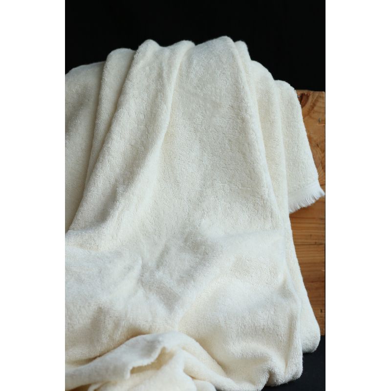 Tissu éponge épaisse100% coton non blanchi Bio organique Tissu éponge épaisse100% coton non blanchi Bio organique