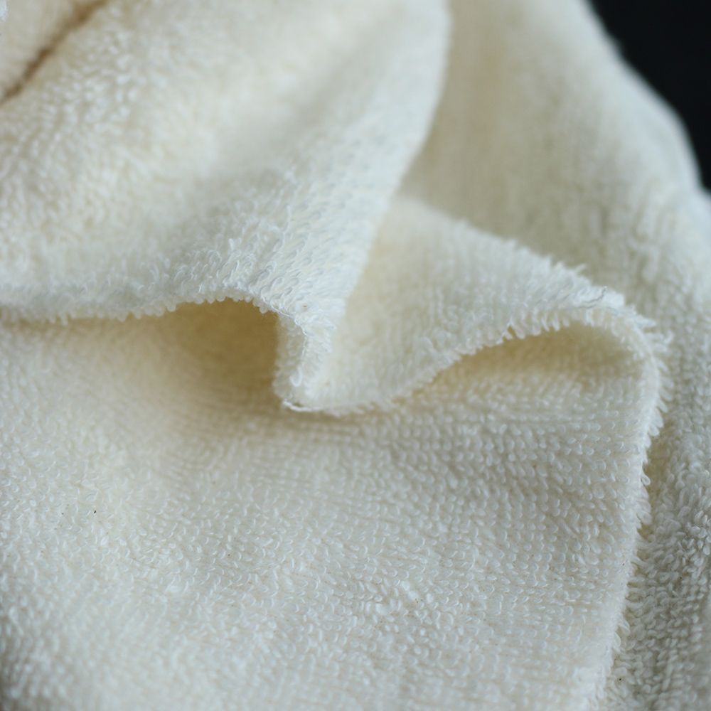 Tissu éponge épaisse100% coton non blanchi Bio organique Tissu éponge épaisse100% coton non blanchi Bio organique