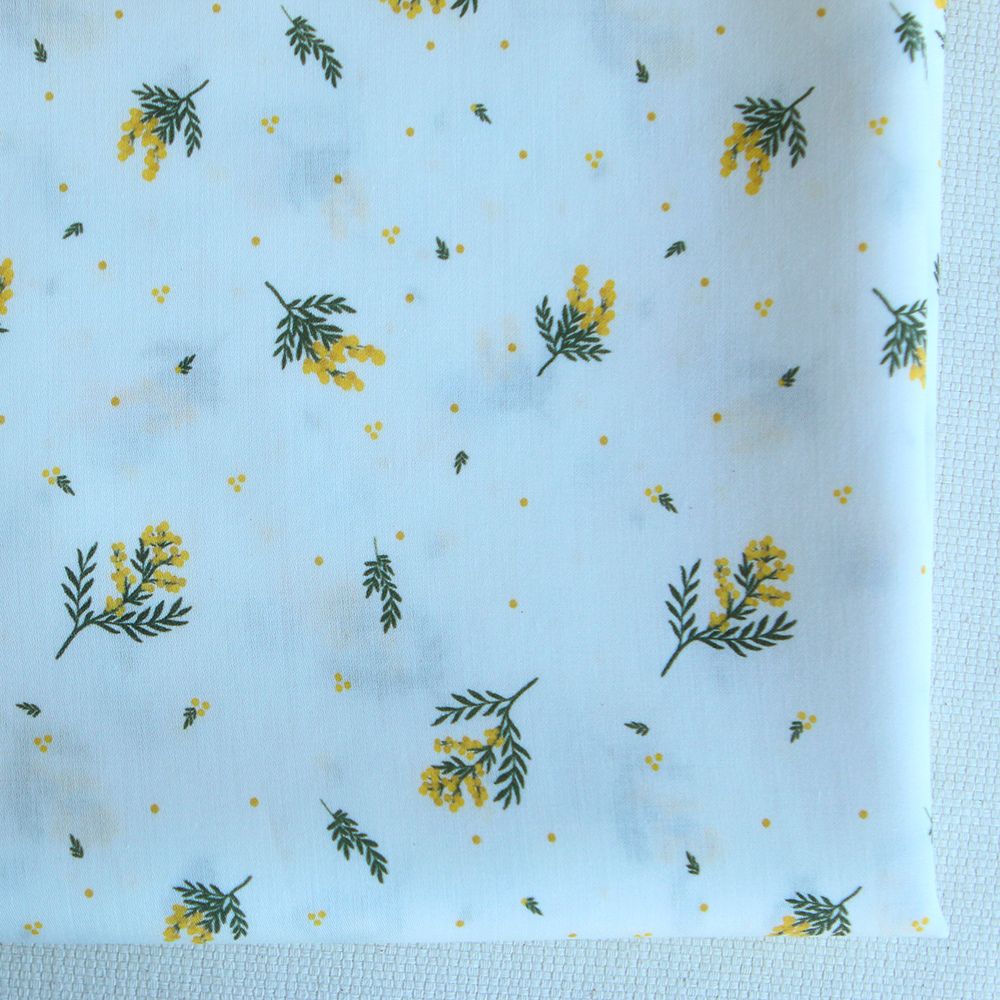Mimosa - Batiste de coton douce à imprimé exclusif mimosa allégé