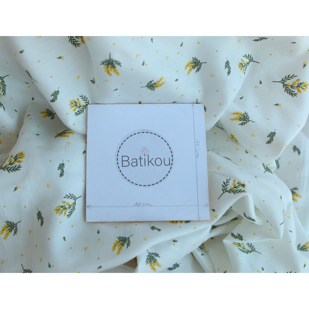 Mimosa - Batiste de coton douce à imprimé exclusif mimosa allégé Mimosa - Batiste de coton douce à imprimé exclusif mimosa allégé