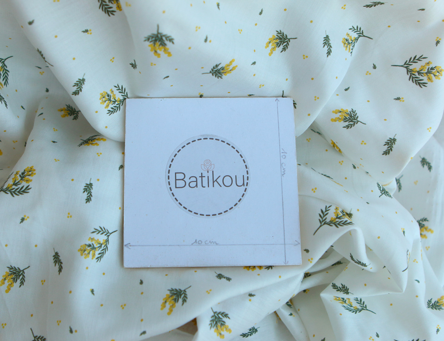Mimosa - Batiste de coton douce à imprimé exclusif mimosa allégé