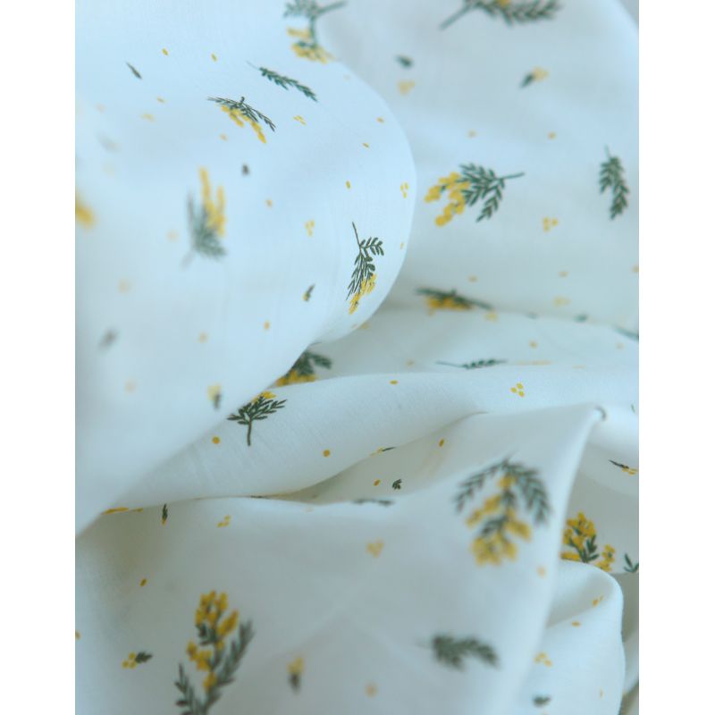 Mimosa - Batiste de coton douce à imprimé exclusif mimosa allégé
