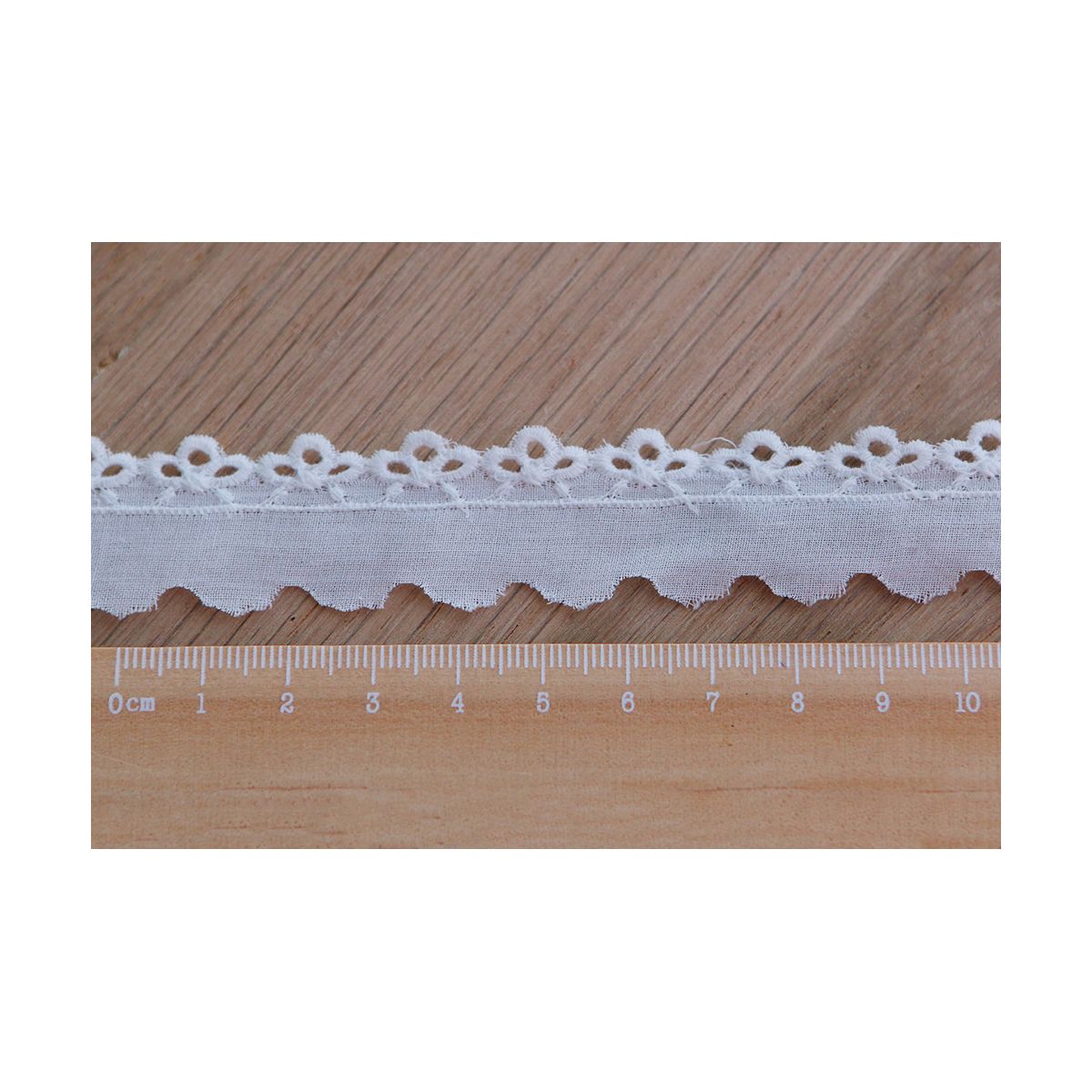 Galon coton broderie blanc20mm x1m Galon coton broderie blanc20mm x1m