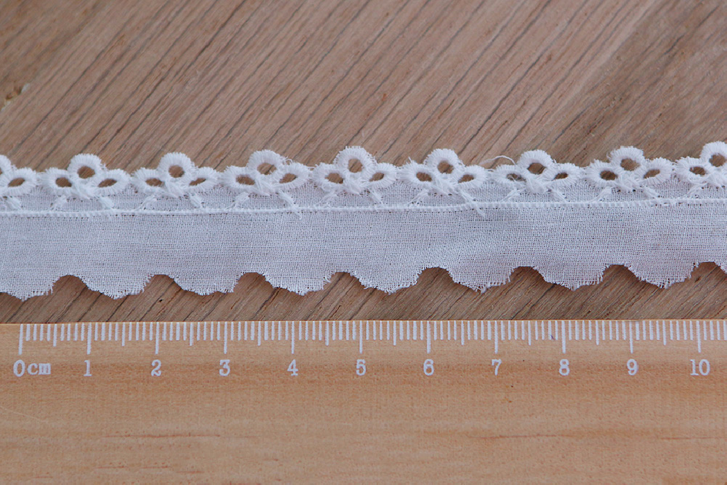 Galon coton broderie blanc20mm x1m