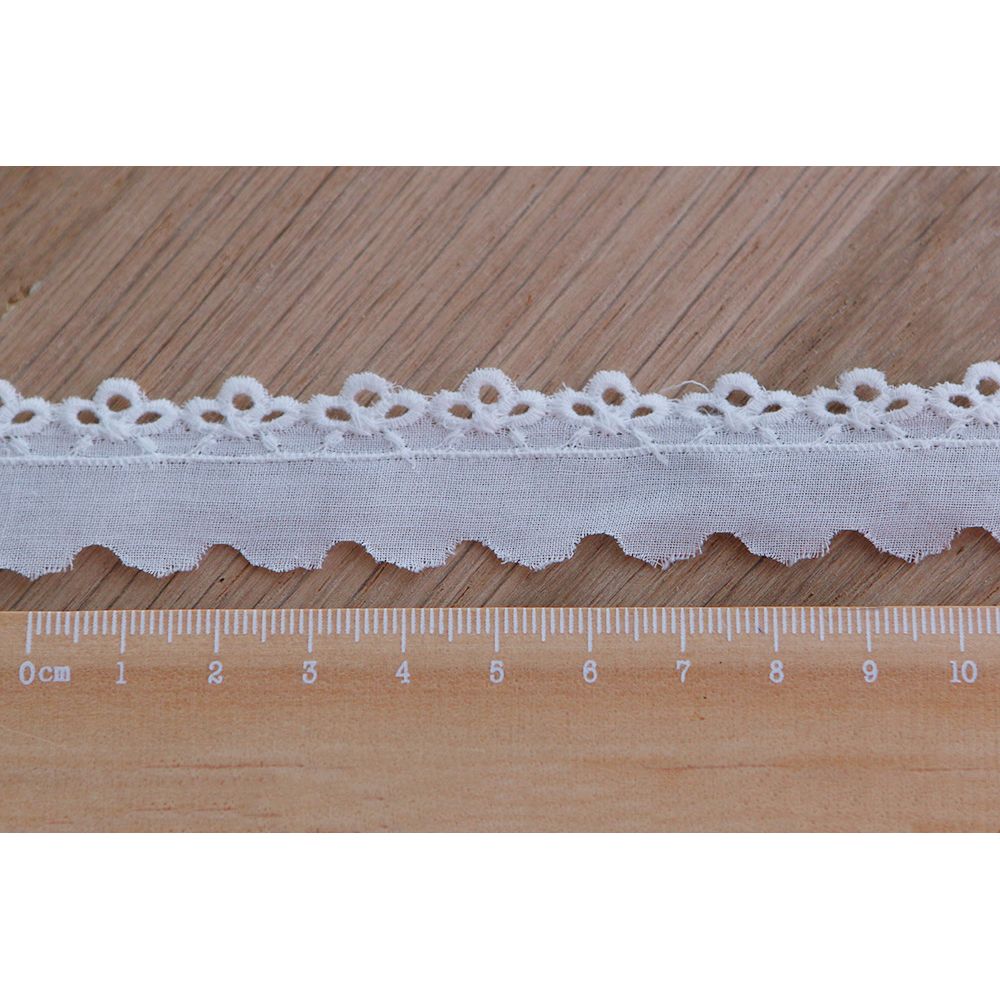 Galon coton broderie blanc20mm x1m