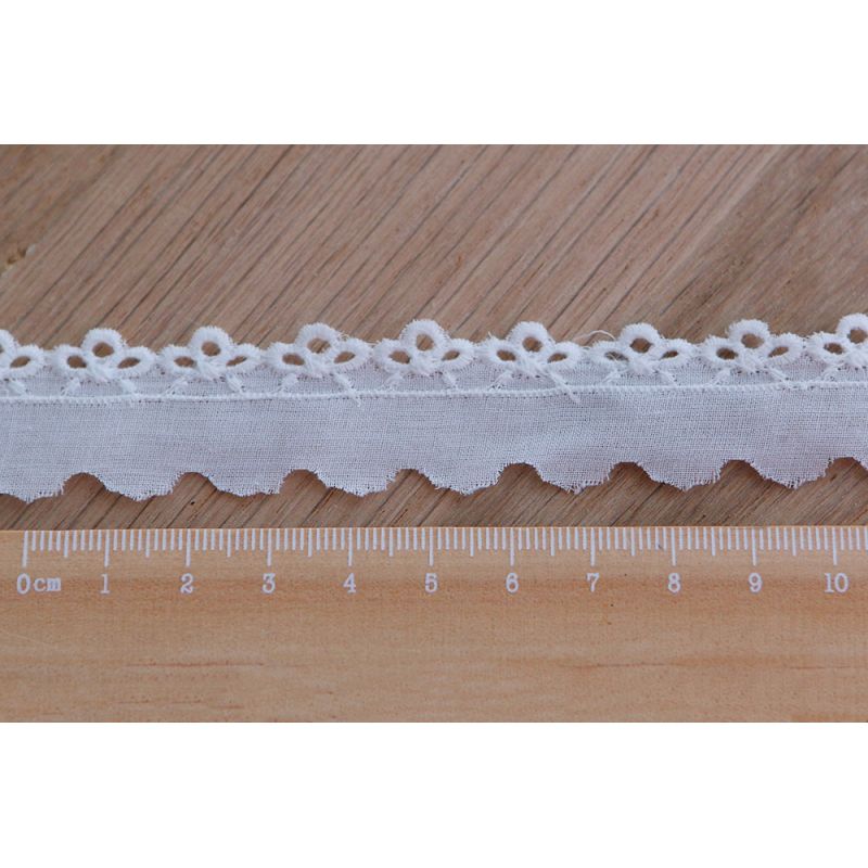 Galon coton broderie blanc20mm x1m