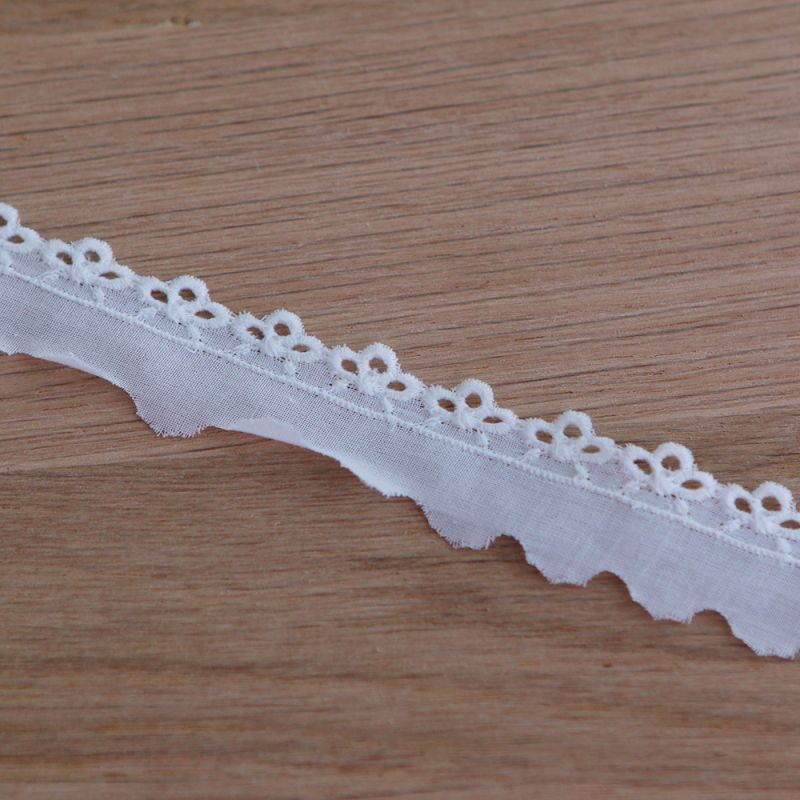 Galon coton broderie blanc20mm x1m