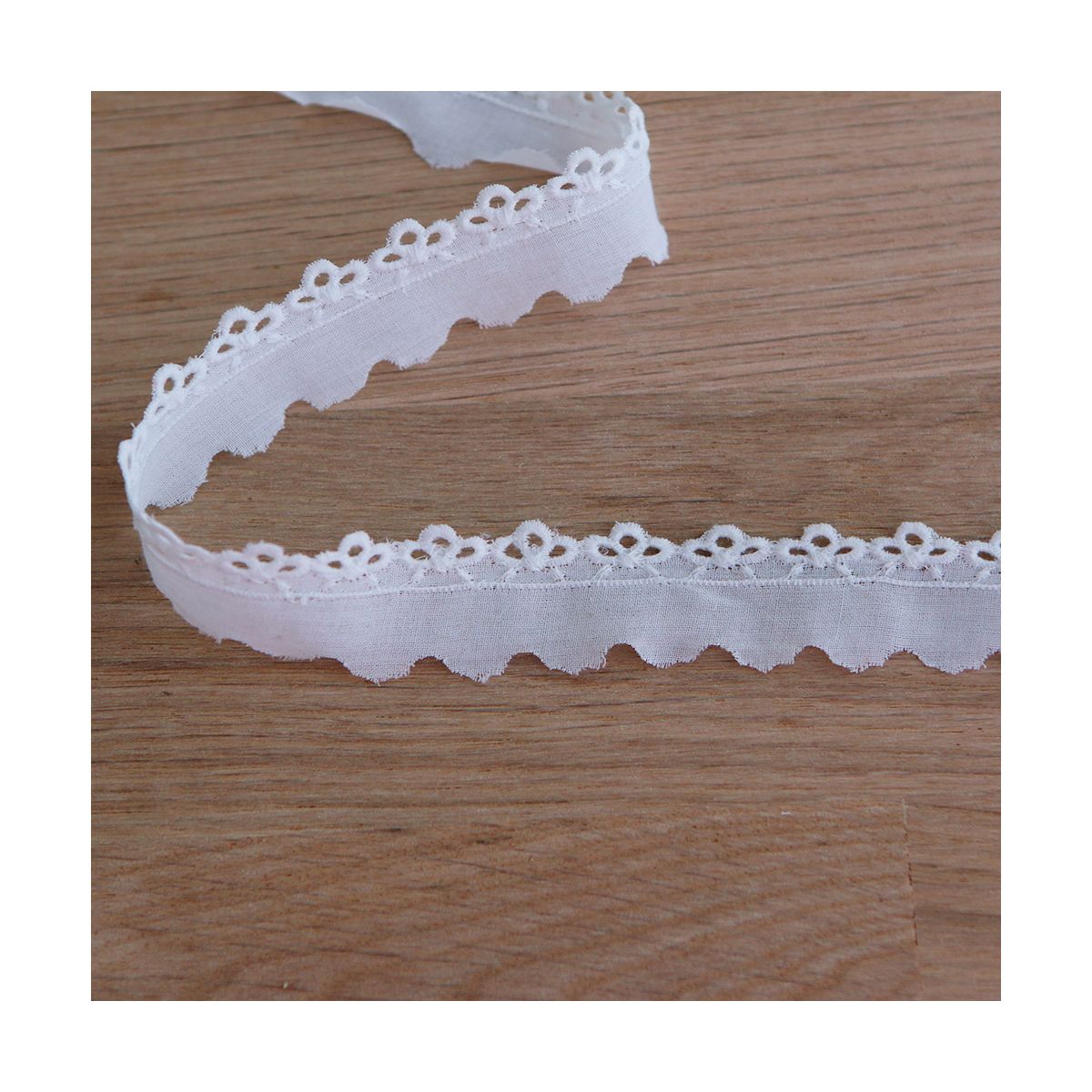Galon coton broderie blanc20mm x1m Galon coton broderie blanc20mm x1m