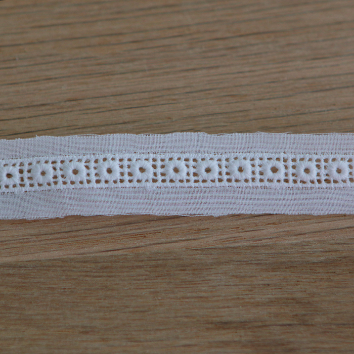 Galon coton broderie blanc entredeux 17mm x1m