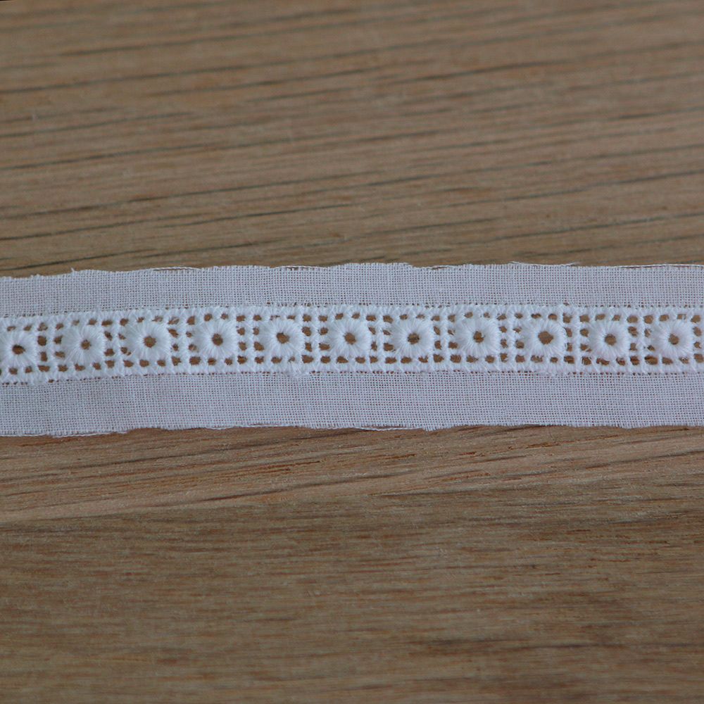 Galon coton broderie blanc entredeux 17mm x1m