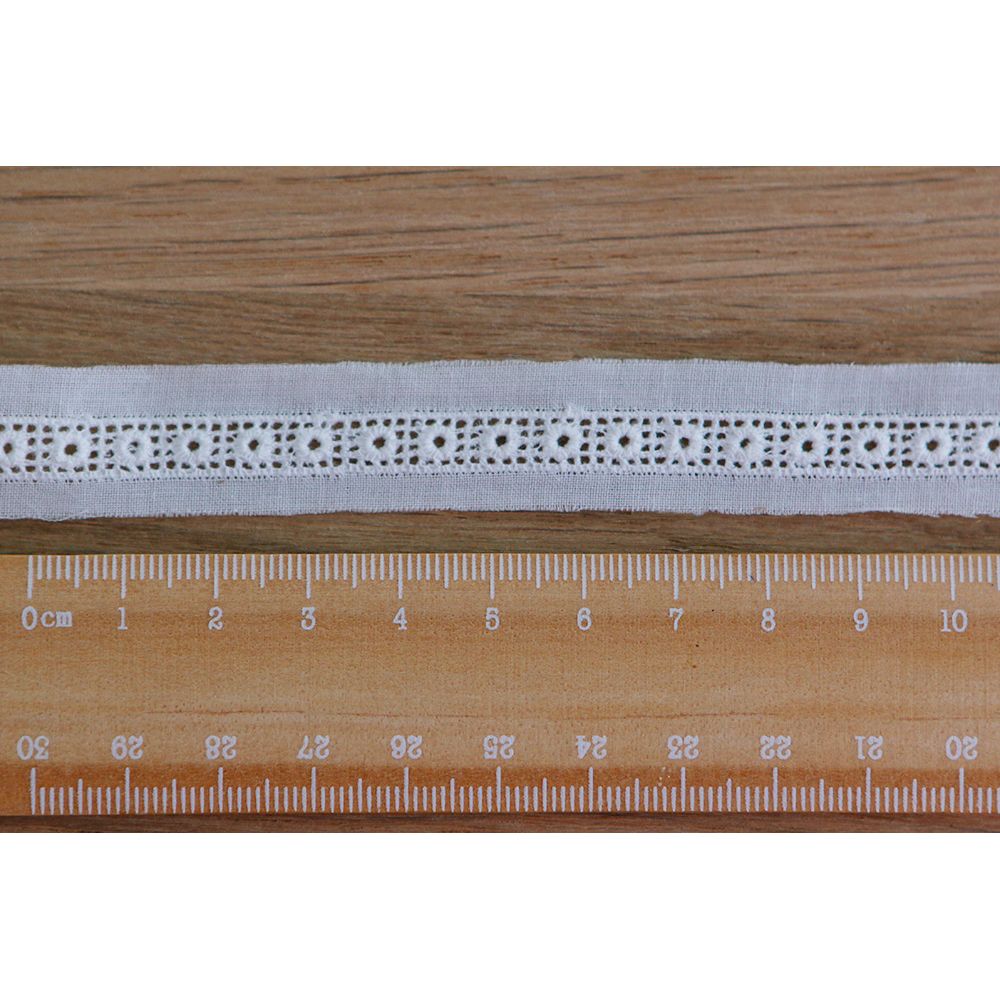 Galon coton broderie blanc entredeux 17mm x1m