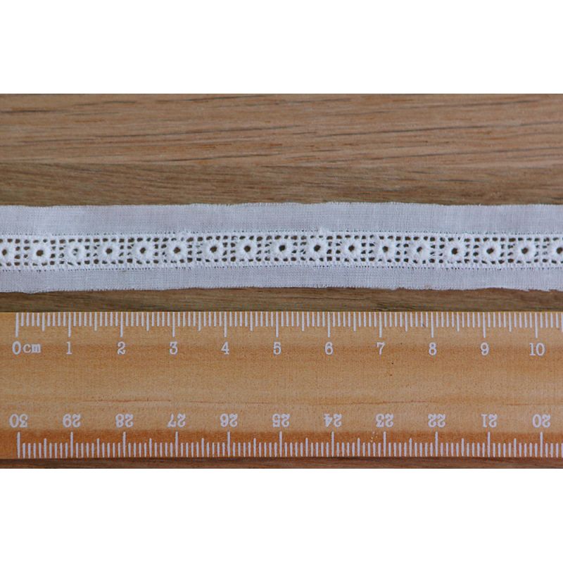 Galon coton broderie blanc entredeux 17mm x1m