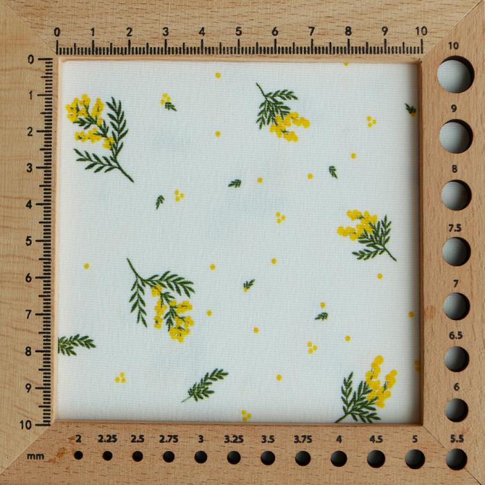 Mimosa - Jersey coton BIO motif exclusif mimosa allégé