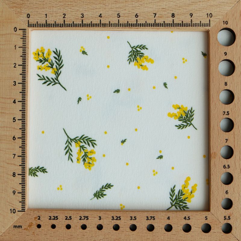 Mimosa - Jersey coton BIO motif exclusif mimosa allégé