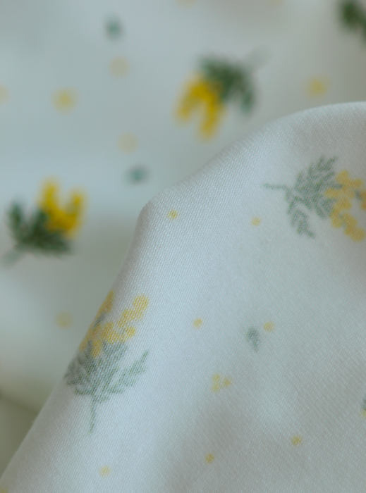Mimosa - Jersey coton BIO motif exclusif mimosa allégé
