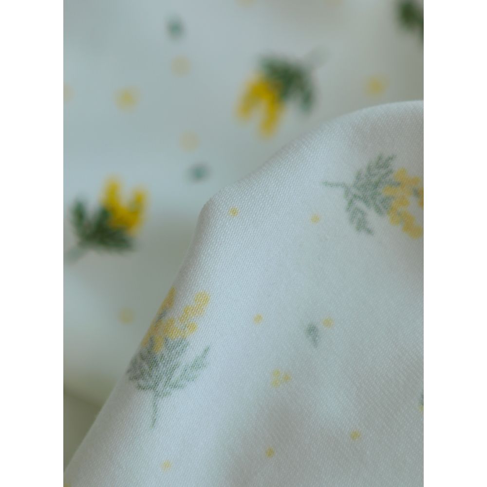 Mimosa - Jersey coton BIO motif exclusif mimosa allégé