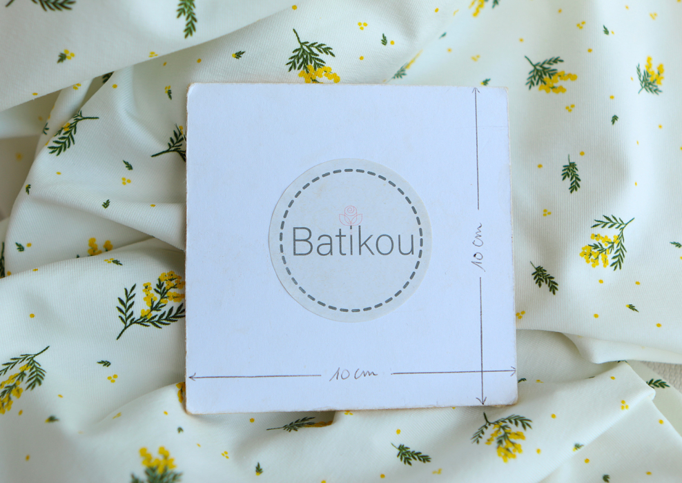 Mimosa - Jersey coton BIO motif exclusif mimosa allégé