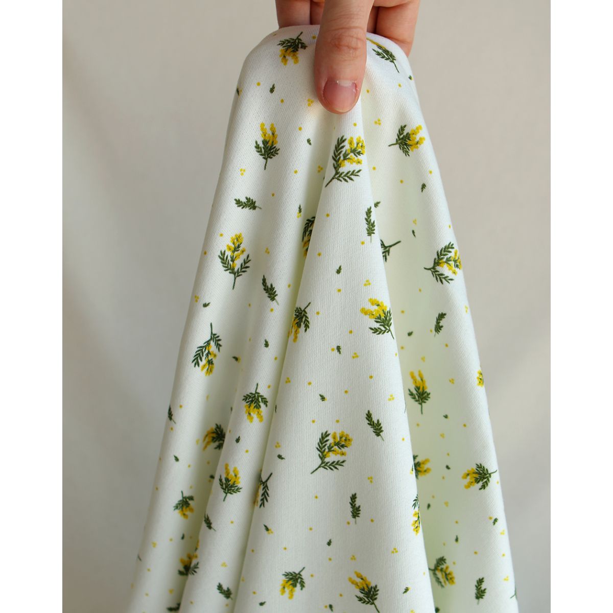 Mimosa - Sweat mélange de coton bouclettes motif exclusif Mimosa allégé Mimosa - Sweat mélange de coton bouclettes motif exclusif Mimosa allégé