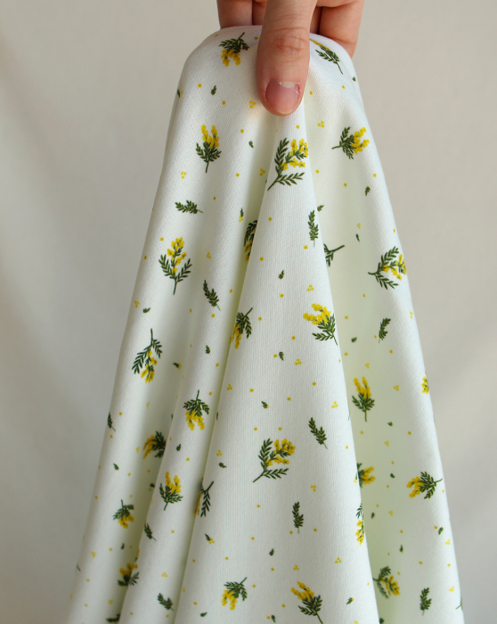 Mimosa - Sweat mélange de coton bouclettes motif exclusif Mimosa allégé