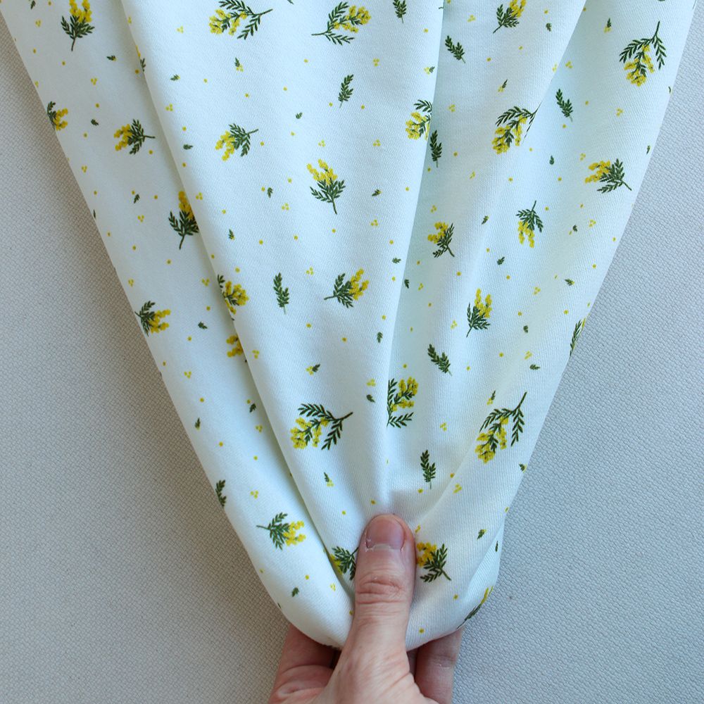 Mimosa - Sweat mélange de coton bouclettes motif exclusif Mimosa allégé