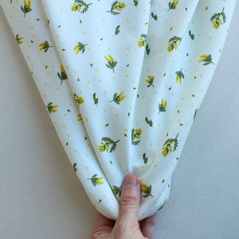 Mimosa - Sweat mélange de coton bouclettes motif exclusif Mimosa allégé