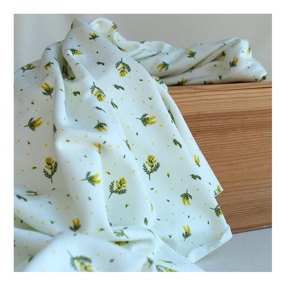 Mimosa - Sweat mélange de coton bouclettes motif exclusif Mimosa allégé