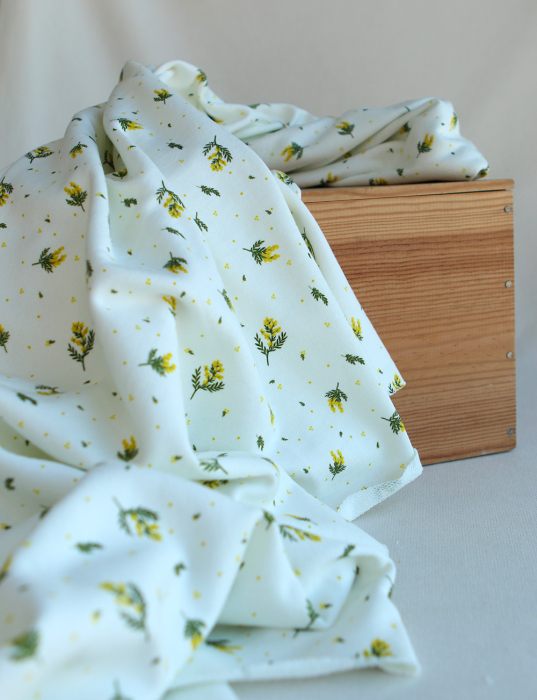 Mimosa - Sweat mélange de coton bouclettes motif exclusif Mimosa allégé