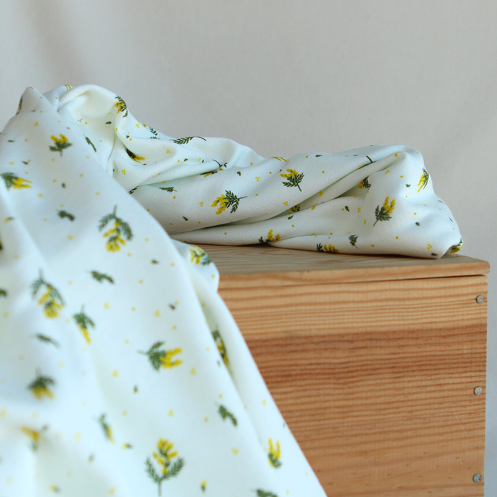 Mimosa - Sweat mélange de coton bouclettes motif exclusif Mimosa allégé