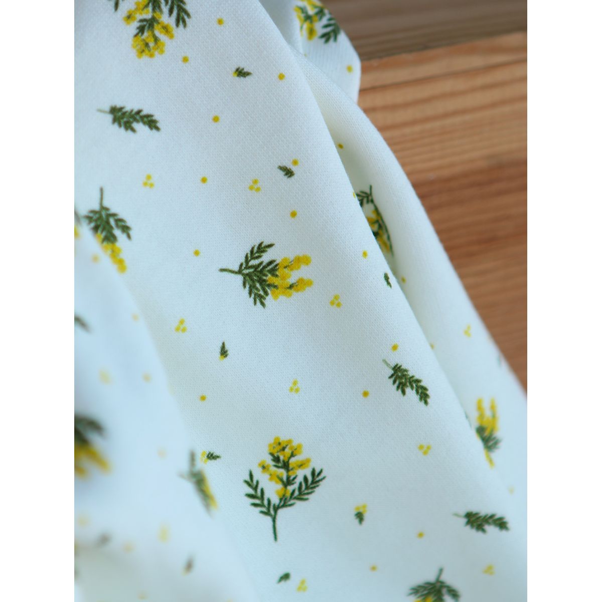 Mimosa - Sweat mélange de coton bouclettes motif exclusif Mimosa allégé Mimosa - Sweat mélange de coton bouclettes motif exclusif Mimosa allégé