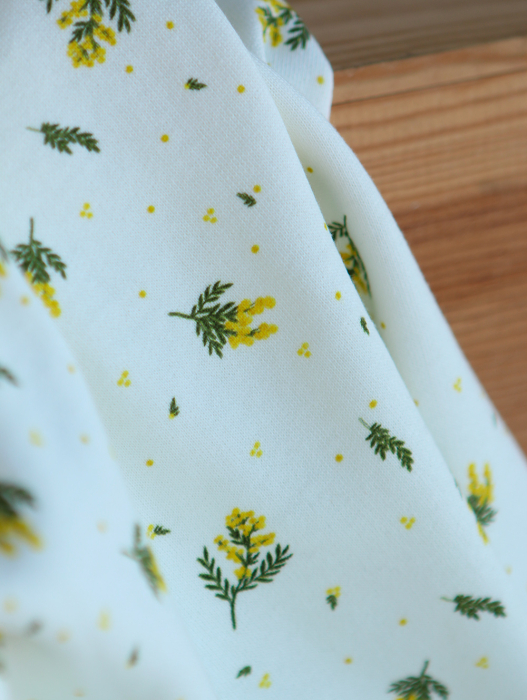 Mimosa - Sweat mélange de coton bouclettes motif exclusif Mimosa allégé