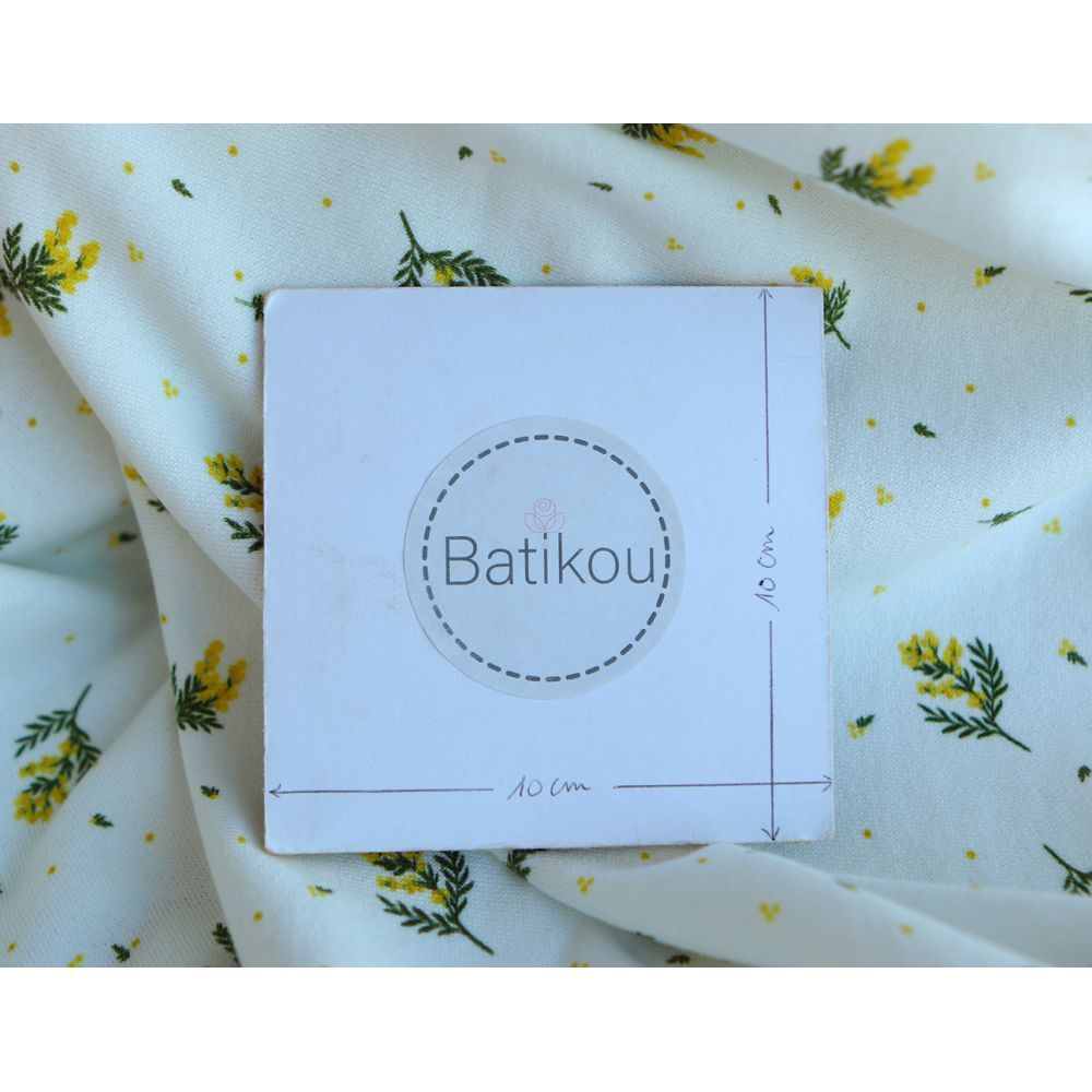 Mimosa - Sweat mélange de coton bouclettes motif exclusif Mimosa allégé